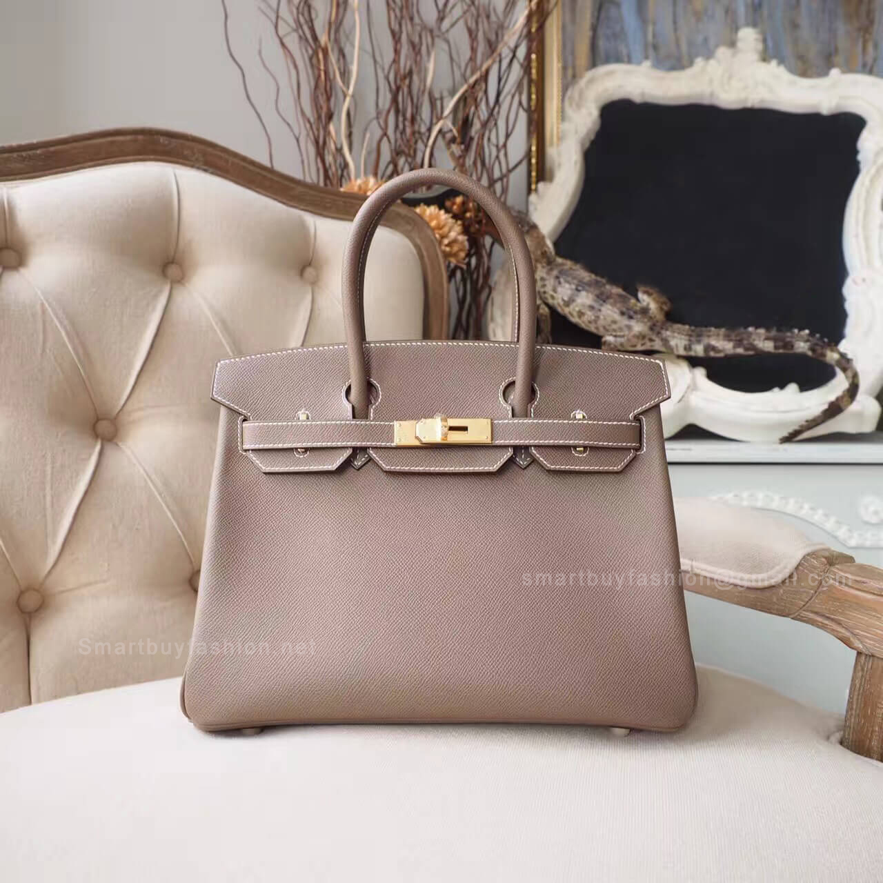 Hermes Birkin 30 Handbag in ck18 Etoupe Epsom GHW